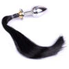 Black Horse Hair Pony Tail Rosebud
