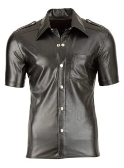 Zwart Imitatie Leder Shirt Van Svenjoyment Underwear -Rimba Winkel 21604551701 hollow nor b