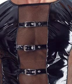 Vinyl Shirt With Net Inserts By Black Level 14 Vinyl Shirt With Net Inserts By Black Level -Rimba Winkel 28903801701 det