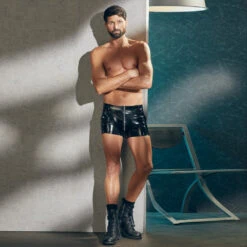 Heren Lak Shorts Van Black Level -Rimba Winkel 2890461 03