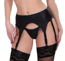 Black Leather Garter Belt By Ledapol