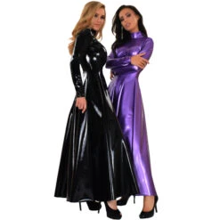 DateX Zeer Lange Elegante Jurk Met Lange Mouwen -Rimba Winkel DateX long elegant purple dress with long sleeves 9476