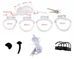 E-Stim Kuisheidskooi Met Urethrale Plug FM Electrosex -Rimba Winkel E Stim Chastity device sizes