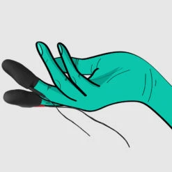 Silicone Noir 'Explorer' Electro Finger Sleeves By Electrastim -Rimba Winkel EM3108 Silicone Noir Explorer Electro Finger Sleeves 4 1