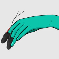 Silicone Noir 'Explorer' Electro Finger Sleeves By Electrastim -Rimba Winkel EM3108 Silicone Noir Explorer Electro Finger Sleeves 5 1