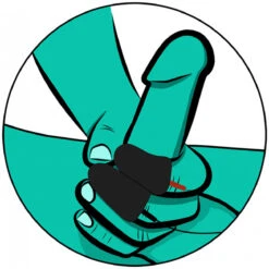 Silicone Noir 'Explorer' Electro Finger Sleeves By Electrastim -Rimba Winkel EM3108 lpr 2