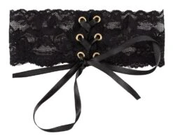 Zwart Kanten Halsband Met Satijnen Lintvetersluiting Van Cottelli Collection -Rimba Winkel Lace choker cottelli collection d