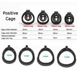 Micro Chastity Device Super Light Double-Arc Equipped With 4 Rings -Rimba Winkel Micro chastity device 3D 2