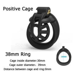 Micro Chastity Device Super Light Double-Arc Equipped With 4 Rings -Rimba Winkel Micro chastity device 3D 3 1