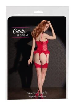 Cottelli Collection Stockings Skin/red With A Seam At The Back And A Cuban Heel By Cottelli Legwaer -Rimba Winkel Stockings cuban heel red 25403395631 pack 1