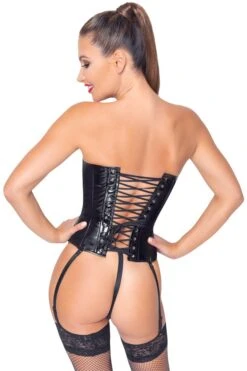 Strapless Vinyl Corsage Met Volle Cups Van Black Level -Rimba Winkel Vinyl Corset 28406421022