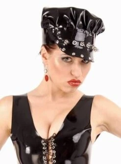 Latex Pet Met Rivets En Spikes Van Anita Berg AB4115 -Rimba Winkel ab4115 red red latex cap with studs and spikes 9302