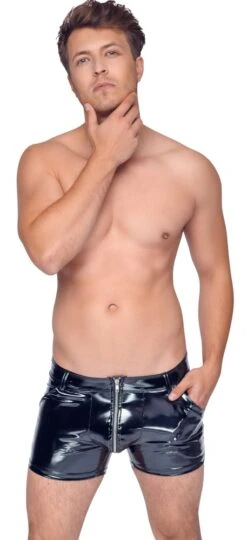 Heren Lak Shorts Van Black Level -Rimba Winkel black level vinyl pants 1 1