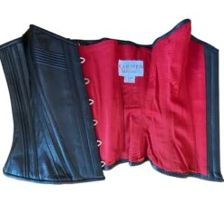 Carmen Fetisj Lederen Corset Met Lamslederen Voering -Rimba Winkel carmen corset 1