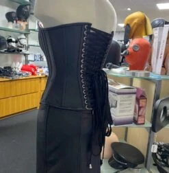 Carmen Fetisj Lederen Corset Met Lamslederen Voering -Rimba Winkel carmen corset 3