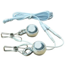 FM ElectroSex Weight Clamps Have An Electric Grip! -Rimba Winkel e stim nipple weigths