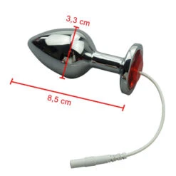 FM Electroseks ElectroSex Ø 33 Mm Uni-Polare E-Stim Jewel Anaal Plug -Rimba Winkel e stim plug medium
