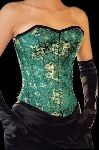 Wild Silk Corset Asia Dragon Green Plus Size
