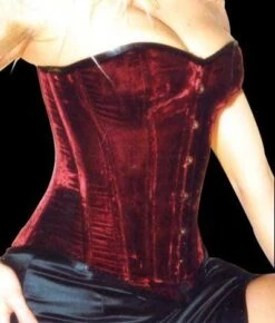 Nobles Bordeaux Velvet Overbust Corsets