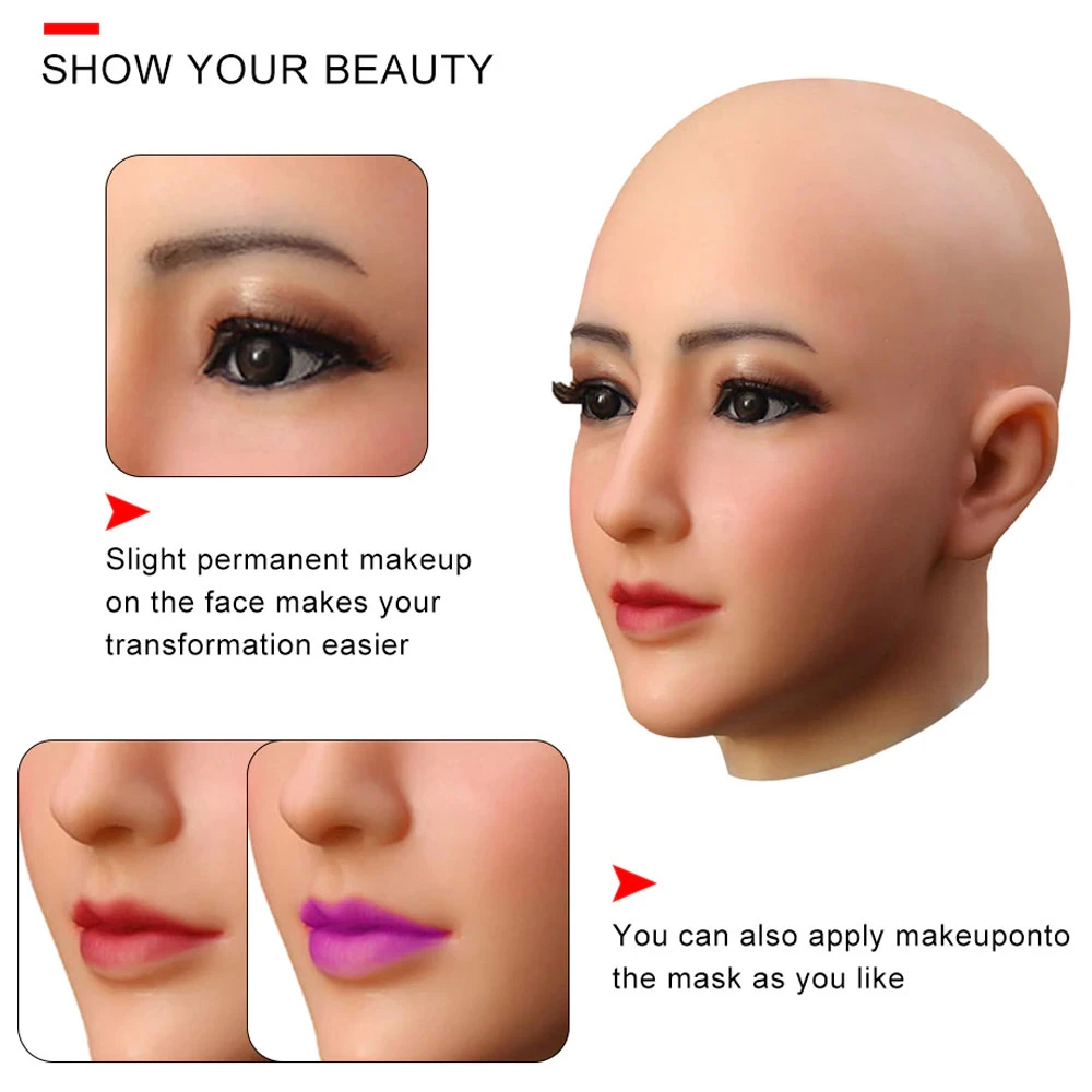 Realistische Siliconen Crossdressing/Travestie Gezichtsmasker 6 Realistische Siliconen Crossdressing/Travestie Gezichtsmasker - Afbeelding 4