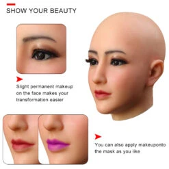 Realistische Siliconen Crossdressing/Travestie Gezichtsmasker -Rimba Winkel female facemask