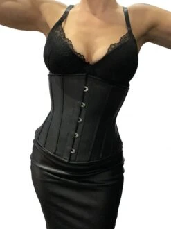 Carmen Luxe Zwart Lederen Onderborst Corset -Rimba Winkel fetish korset 1