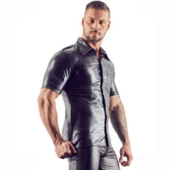 Zwart Imitatie Leder Shirt Van Svenjoyment Underwear
