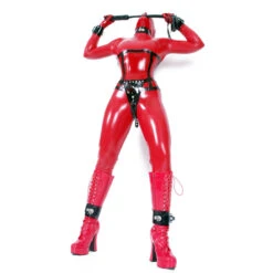 Latex Rubber Catsuit Voor Dames Van Latexa #3085 -Rimba Winkel la 3085red 02