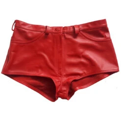 Lederen Dames Hotpants Van Ledapol -Rimba Winkel le 0795red 01