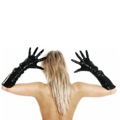 Rode Lak Handschoenen Van Ledapol #1082 -Rimba Winkel le 1082 red med ledapol red pvc gloves size medium 25745 1