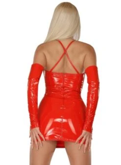 Rood Lak Jurkje Van Ledapol #1099 -Rimba Winkel le 1099 red red vinyl dress 1099 25754