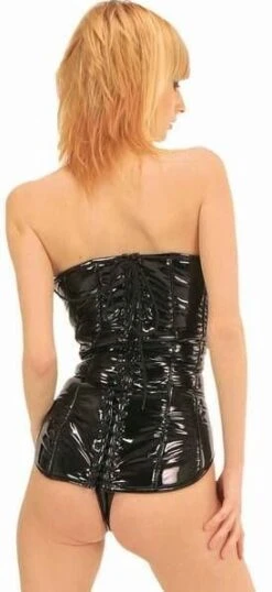 Zwarte Lak String Van Ledapol #1139 -Rimba Winkel le 1139 black pvc thong 1139 7575