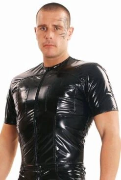 Zwart Heren Lak Shirt Van Ledapol 1453 8 Zwart Heren Lak Shirt Van Ledapol 1453 -Rimba Winkel le 1453 black men s pvc shirt 8954