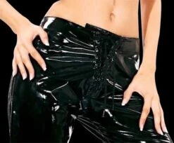 Zwarte Lak Broek Van Ledapol 1546 -Rimba Winkel le 1546 black vinyl pants 1546 7709