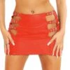 Rood Lederen Mini Rok Van Ledapol 5101