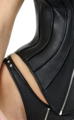 Zwart Lederen Corset Van Ledapol 5425 -Rimba Winkel le 5425 blk black leather corset 5425 10382