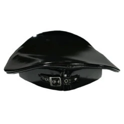 PVC Black Police Hat With Chain By Ledapol #1251 -Rimba Winkel le1251 03