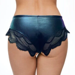 Dames Lamslederen Slip Met Kant En Ritssluiting -Rimba Winkel leather briefs 2