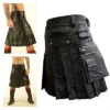 Mens Black Leather Roman Gladiator Kilt
