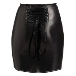 Lederen Geveterde Mini Rok By Carmen
