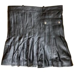 Mens Black Leather Roman Gladiator Kilt -Rimba Winkel leder kilt2