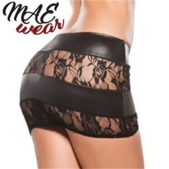 MAE-Wear Wetlook & Kant Minirok -Rimba Winkel mae cl 163 mae wear wetlook lace miniskirt 25938 1