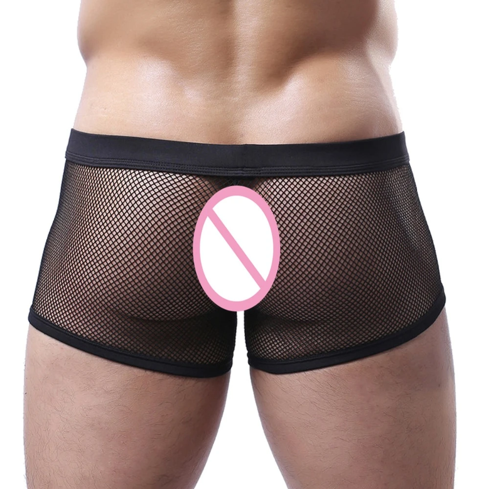 Zwarte Boxer Short Van Grof Visnet By MAE-Wear 4 Zwarte Boxer Short Van Grof Visnet By MAE-Wear - Afbeelding 2