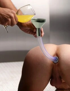 Bring The Steel To Enema Play With The Funnel And Small Plug