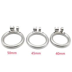 Steel Micro Chastity Cage With Cylinder Lock -Rimba Winkel micro chastity rings