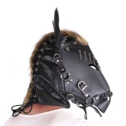 Horse Mask Black Leather -Rimba Winkel opr 2960047 ponyplay