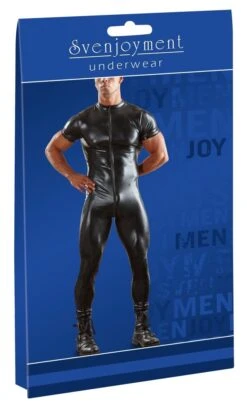 Zwarte Wetlook Jumpsuit Van Svenjoyment Underwear -Rimba Winkel or 2150255 black wetlook jumpsuit sizes m xxxl 27065