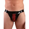 Latex Jock Met Ritssluiting En Strepen Van Honour -Rimba Winkel red3