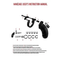 Mancage Model 21 - Chastity - 4.5' - Silicone Cock Cage - Zwart -Rimba Winkel showpicture 4 1 3