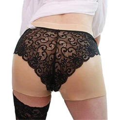 Transseksuele Volledige Siliconen Vagina Broek Met Vagina Katheter Sleeve -Rimba Winkel silicon vagina lace briefs 1